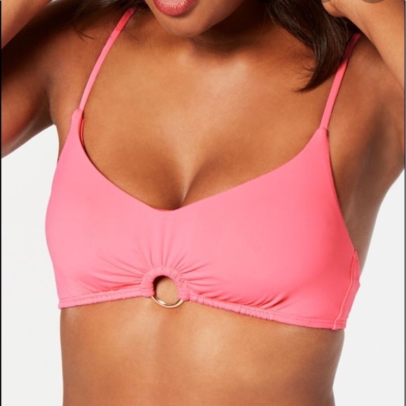 Bar III Sunset Solids Ring Bralette Bikini Top - Picture 1 of 8